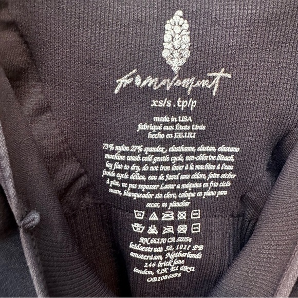 FREE PEOPLE MOVEMENT Bra Women XS/S Good Karma Square Neck Black‎ - Picture 4 of 4